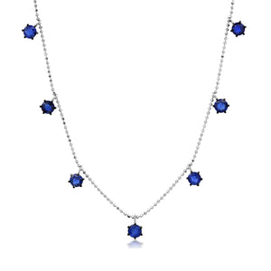 2CT Blue Sapphire Floating Necklace