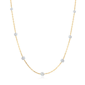 Small floating diamond necklace