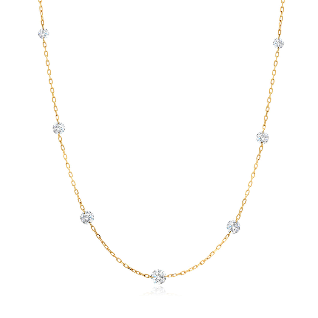 Small floating diamond necklace