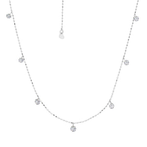 Tiny floating diamond necklace