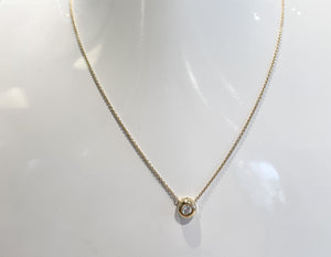 Bezel set diamond necklace