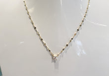 Load image into Gallery viewer, Diamond solitaire necklace with cut chain in yellow or white gold
