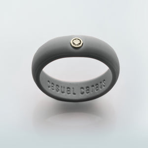 Stone Gray Diamond Silicone Ring