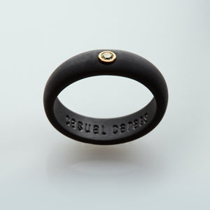 Black silicone ring with diamond