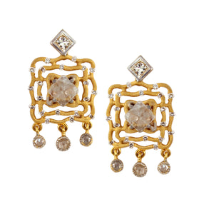 diamond and rose cut earrings