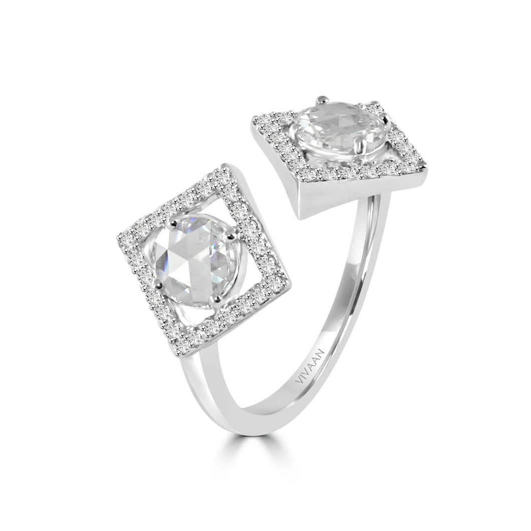 Mixed shape diamond ring