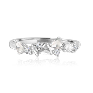 fancy rose cut & brill cut diamond ring