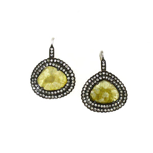 Yellow slice with brilliant diamond earrings