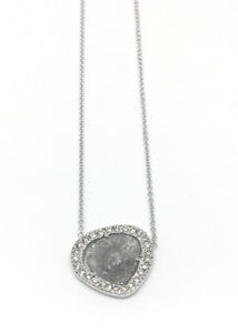 gray diamond slice white diamond necklace